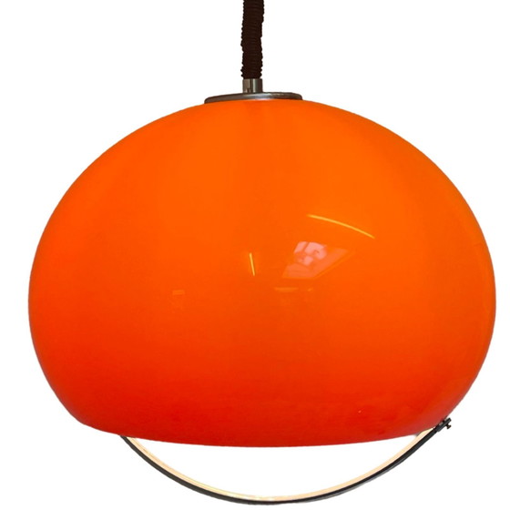 Image 1 of Luigi Massoni for Harvey Guzzini (marked with sticker) - Orange Hanging pendant lamp (XL) 