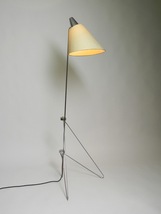 Image 1 of Beautiful Original 1960S Metal Chrome Floor Lamp By Josef Hurka For Napako Czech