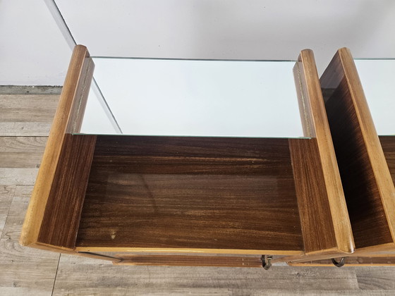 Image 1 of Pair Of 1950S Nightstands With Mirror Top