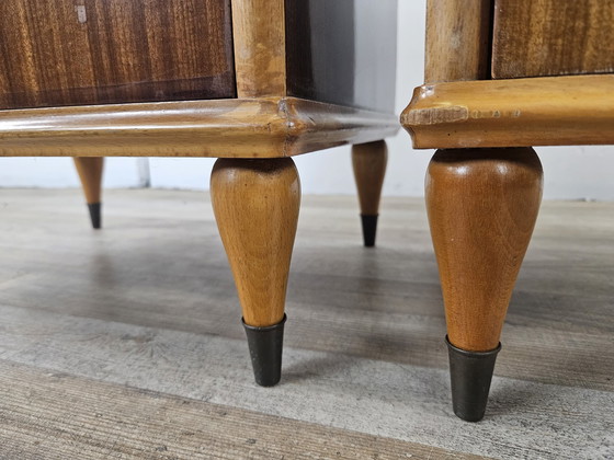 Image 1 of Pair Of 1950S Nightstands With Mirror Top