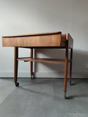 Vintage Danish side table/trolley in teak