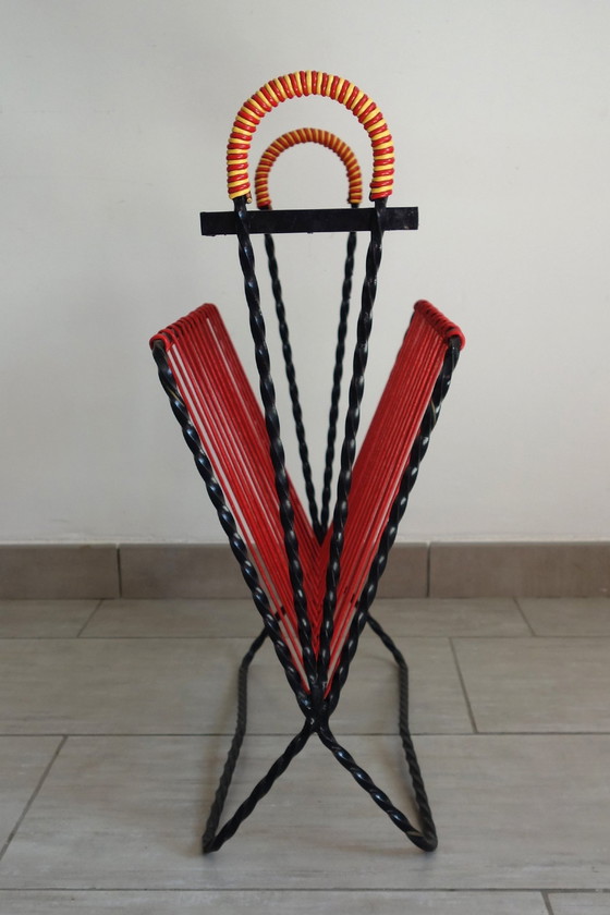 Image 1 of Portariviste Scoubidou in metallo rosso e nero degli anni '50 e '60