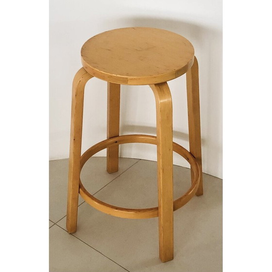 Image 1 of Vintage bar stool model 64 in birch veneer by Alvar Aalto for Artek, Finland 1980