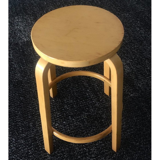 Image 1 of Vintage bar stool model 64 in birch veneer by Alvar Aalto for Artek, Finland 1980