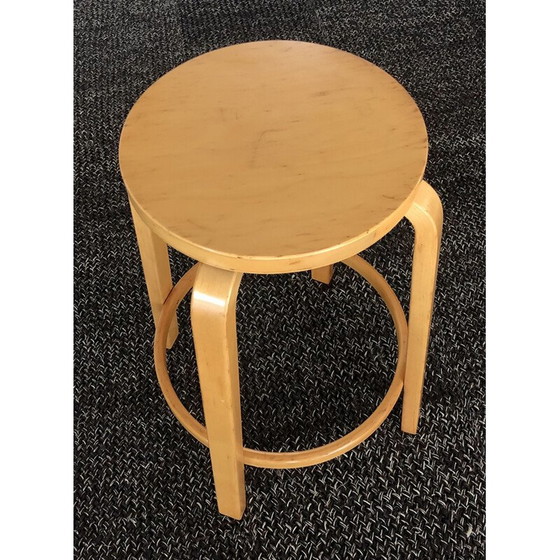 Image 1 of Vintage bar stool model 64 in birch veneer by Alvar Aalto for Artek, Finland 1980