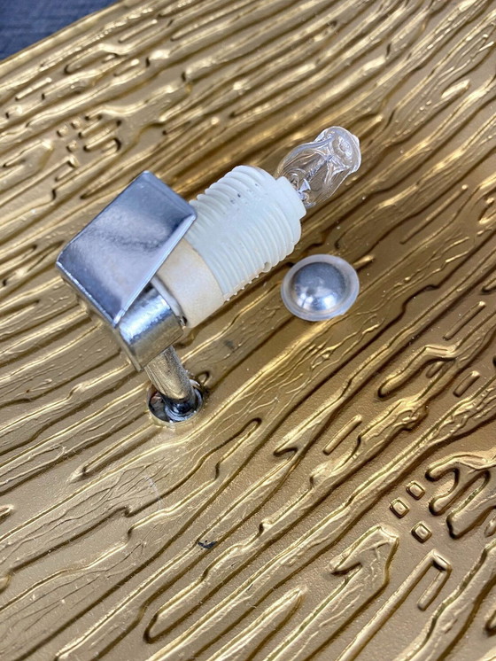 Image 1 of Applique (1 di 3), Applique, Art Déco, Moderno di metà secolo, Cromato, Vetro di Murano, Illuminazione di lusso, Vintage, Unico