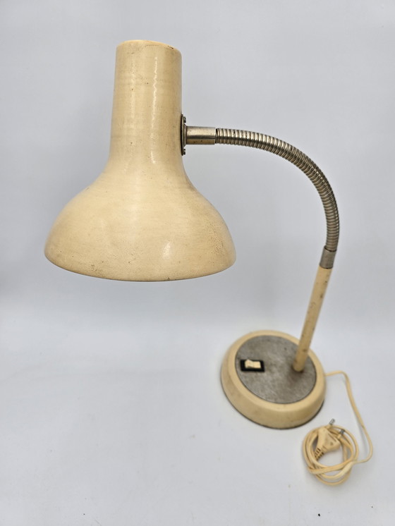 Image 1 of 60'S Beige Gooseneck Industrial Lamp