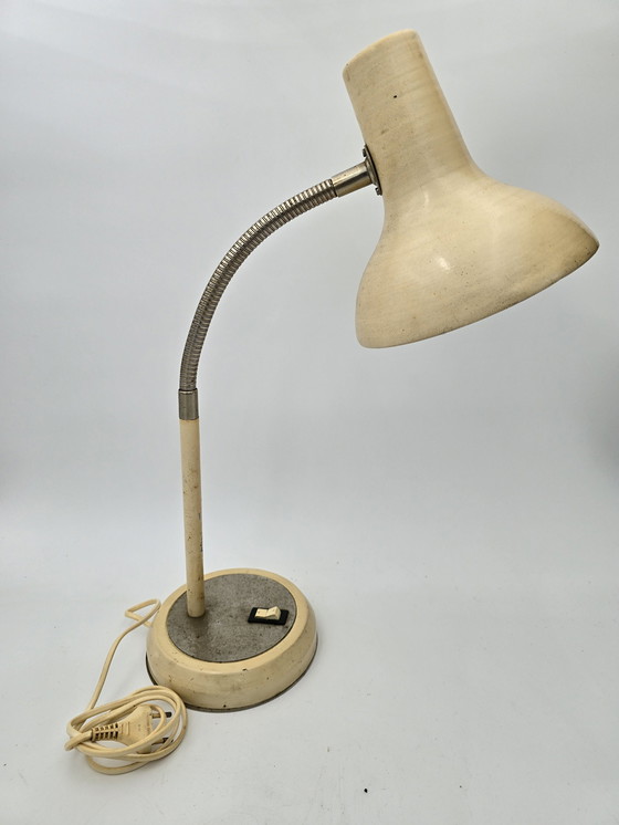 Image 1 of 60'S Beige Gooseneck Industrial Lamp