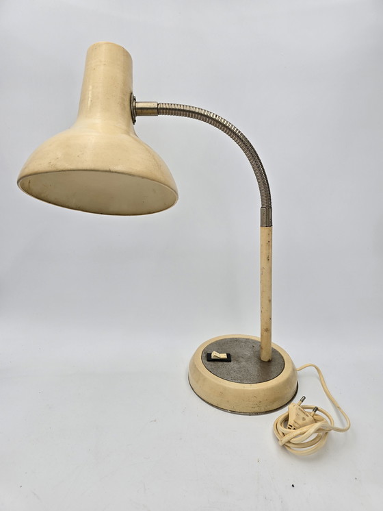 Image 1 of 60'S Beige Gooseneck Industrial Lamp