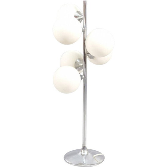 Image 1 of Vintage chrome and glass table lamp from Temde, Germany 1979