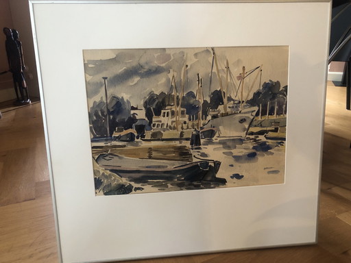 Peter de Rijcke Watercolor harbor