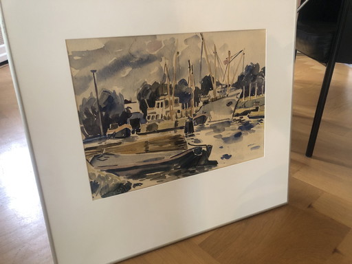 Peter de Rijcke Watercolor harbor