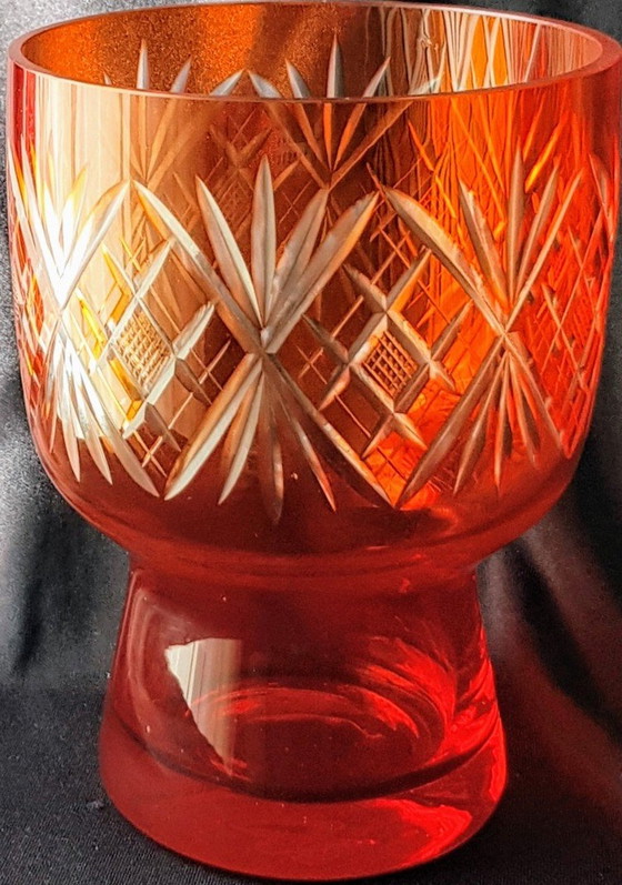 Image 1 of Crystal glass vase orange