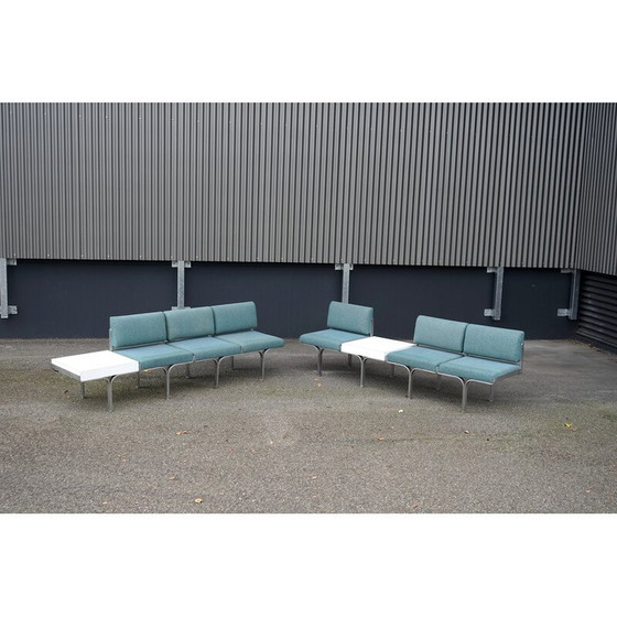 Image 1 of Coppia di divani vintage a 3 posti in alluminio di John Behringer per JG Furniture, 1960