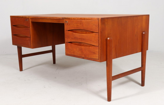 Image 1 of Christian Møller. For Chr. Møller Møbelsnedken, Freestanding desk, teak, Denmark, 1960s