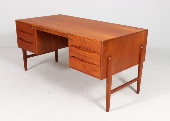 Image 1 of Christian Møller. For Chr. Møller Møbelsnedken, Freestanding desk, teak, Denmark, 1960s