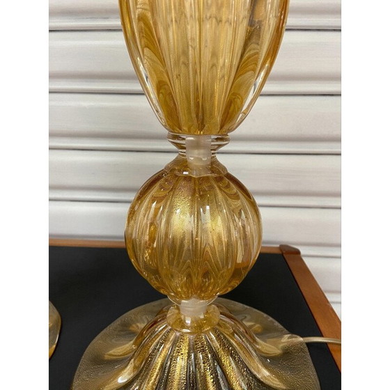 Image 1 of Pair of vintage gold lamps in murano glass by Alberto Dona, 1980