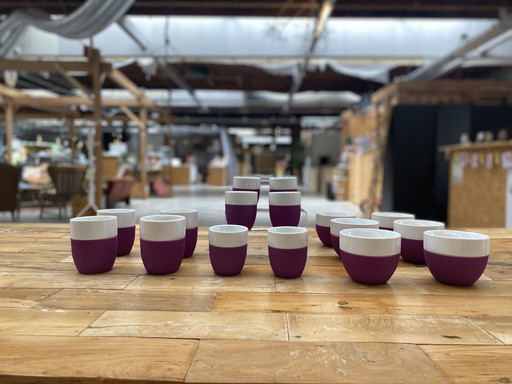 16x gobelets en silicone Contact aubergine