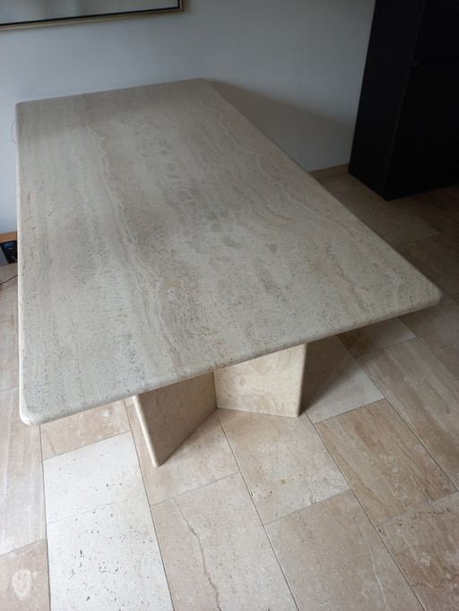 Travetin dining table