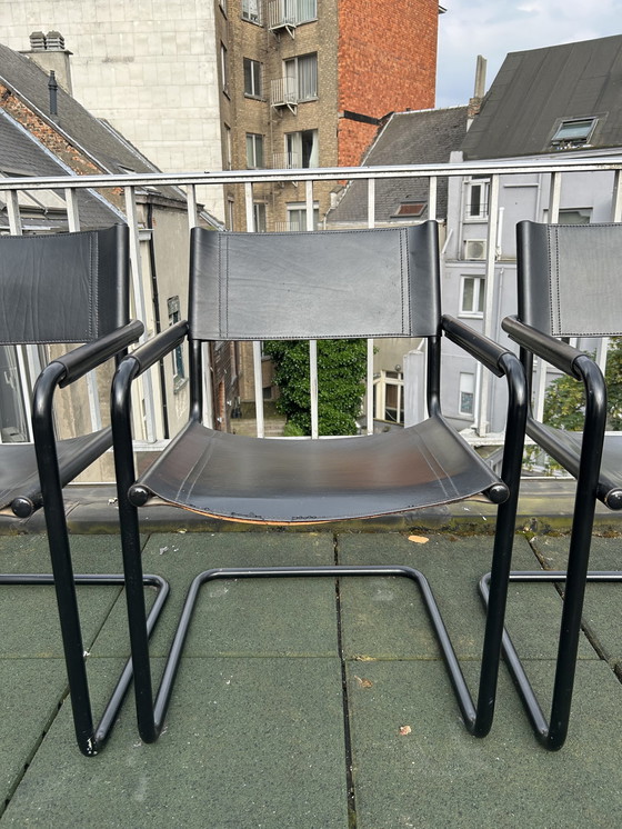 Image 1 of 4x Chaise vintage en cuir