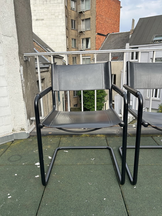 Image 1 of 4x Chaise vintage en cuir