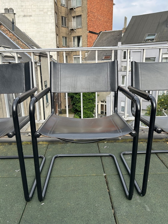 Image 1 of 4x Vintage chair leather