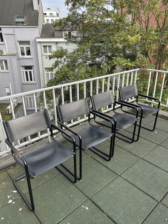 Image 1 of 4x Vintage chair leather