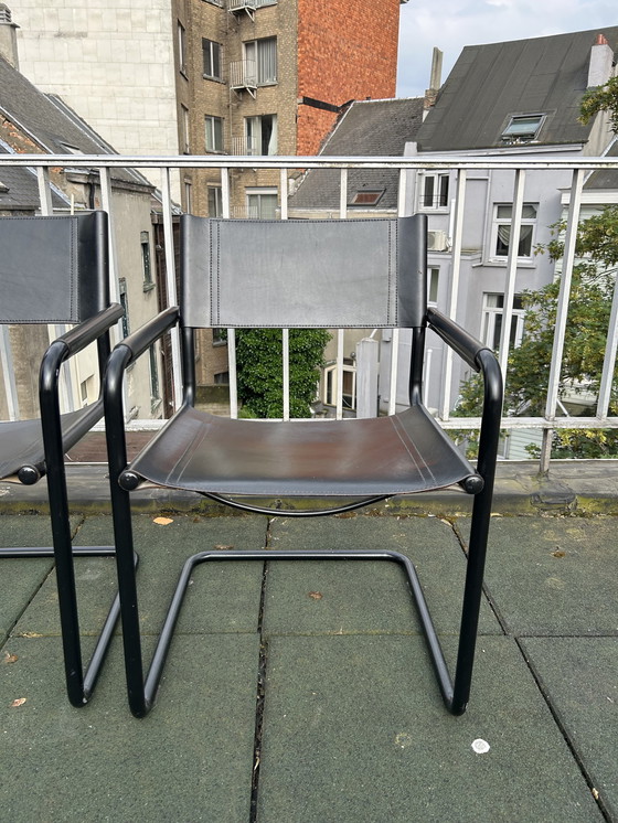 Image 1 of 4x Chaise vintage en cuir