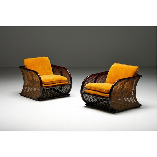 Italian vintage bamboo armchairs, 1970s