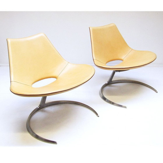 Image 1 of Pair of Danish Scimitar armchairs by Preben Fabricius & Jørgen Kastholm for Bo-Ex