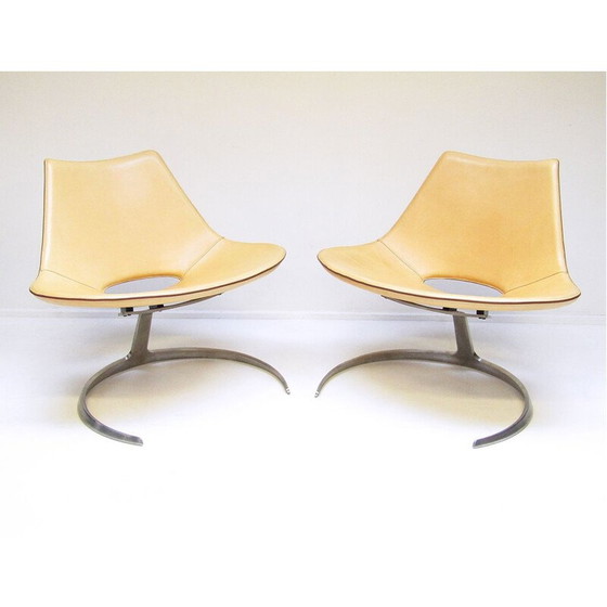 Image 1 of Pair of Danish Scimitar armchairs by Preben Fabricius & Jørgen Kastholm for Bo-Ex