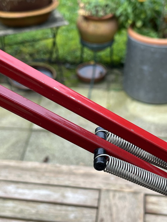 Image 1 of Rare Vintage Belgian Architect Lamp in Red/Black (1970s)