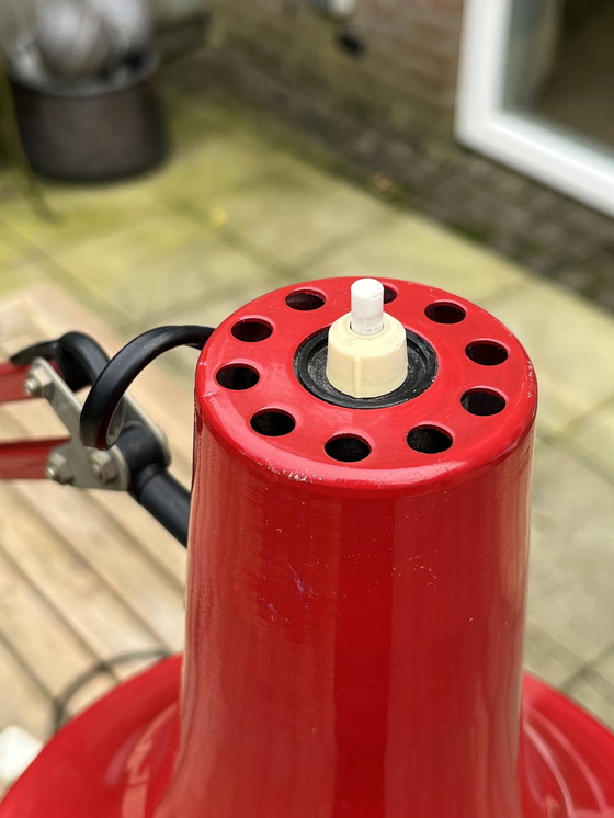 Image 1 of Rare Vintage Belgian Architect Lamp in Red/Black (1970s)