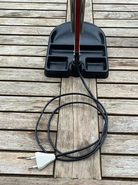 Image 1 of Rare Vintage Belgian Architect Lamp in Red/Black (1970s)