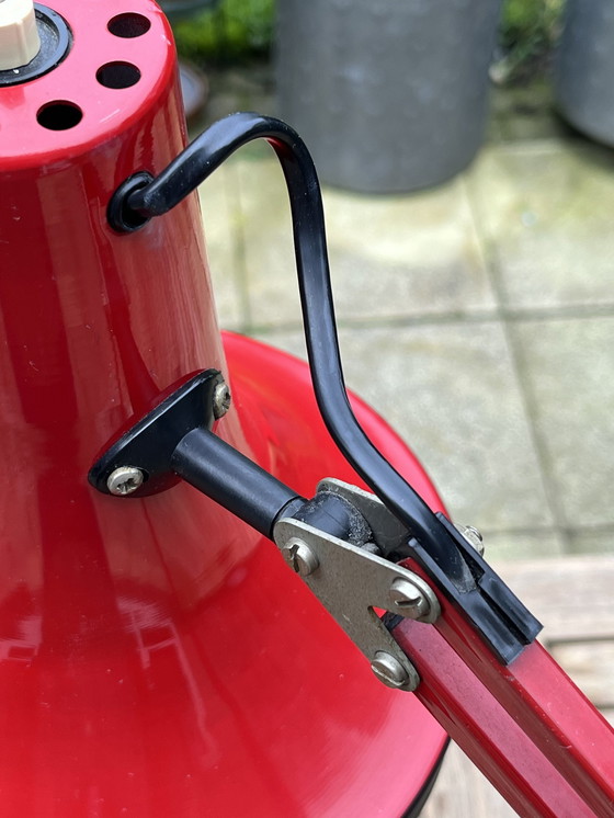 Image 1 of Rare Vintage Belgian Architect Lamp in Red/Black (1970s)