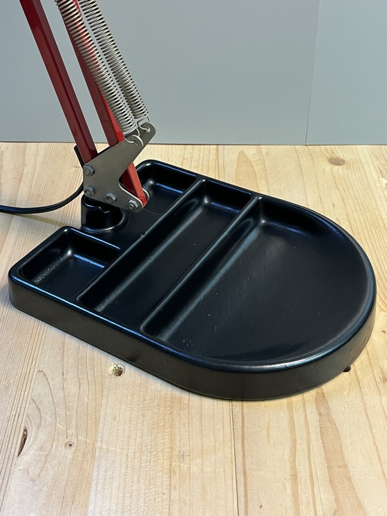 Image 1 of Rare Vintage Belgian Architect Lamp in Red/Black (1970s)