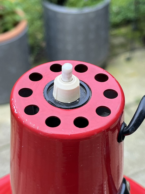 Image 1 of Rare Vintage Belgian Architect Lamp in Red/Black (1970s)