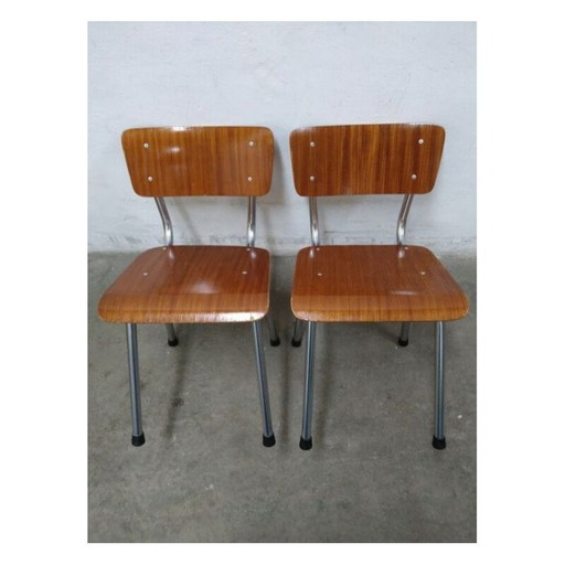 Pair of vintage steel chairs by Pagholz