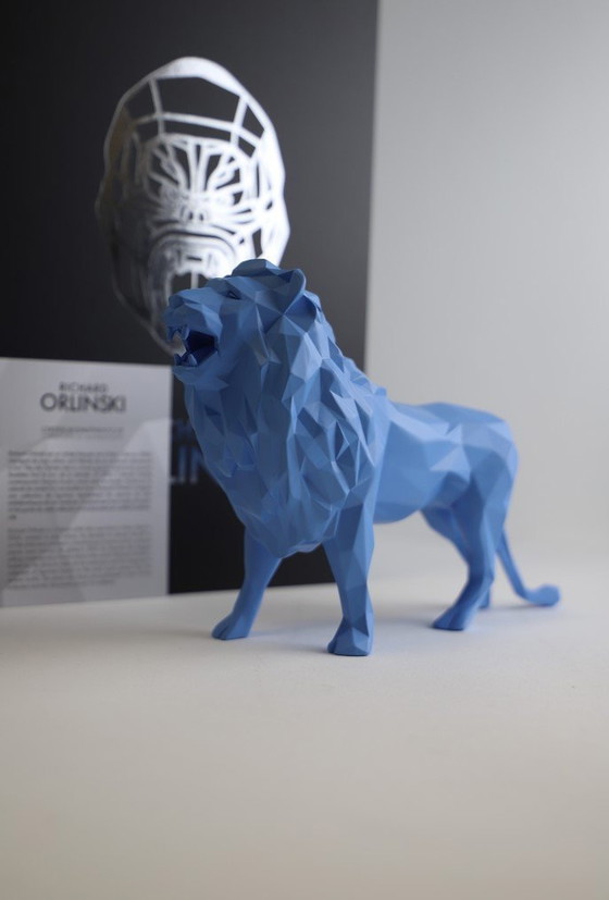 Image 1 of Richard Orlinski Lion Spirit Matt Blue