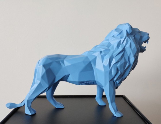 Image 1 of Richard Orlinski Lion Spirit Matt Blue