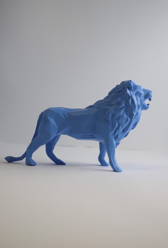 Image 1 of Richard Orlinski Lion Spirit Matt Blue