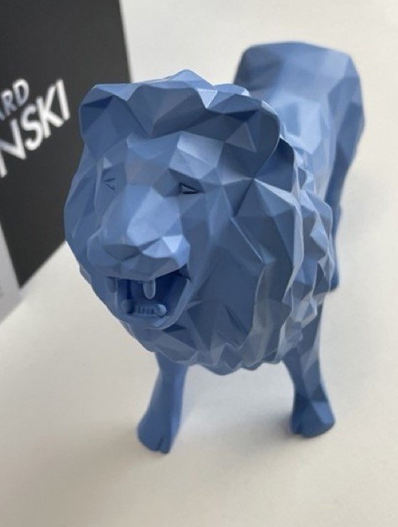 Image 1 of Richard Orlinski Lion Spirit Matt Blue