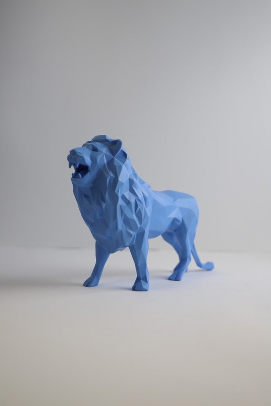 Image 1 of Richard Orlinski Lion Spirit Matt Blue