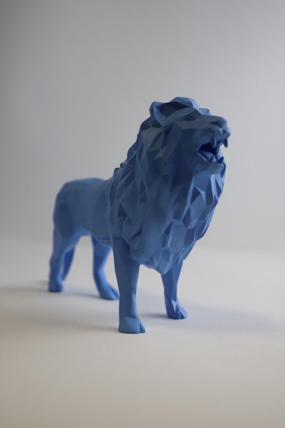 Image 1 of Richard Orlinski Lion Spirit Matt Blue