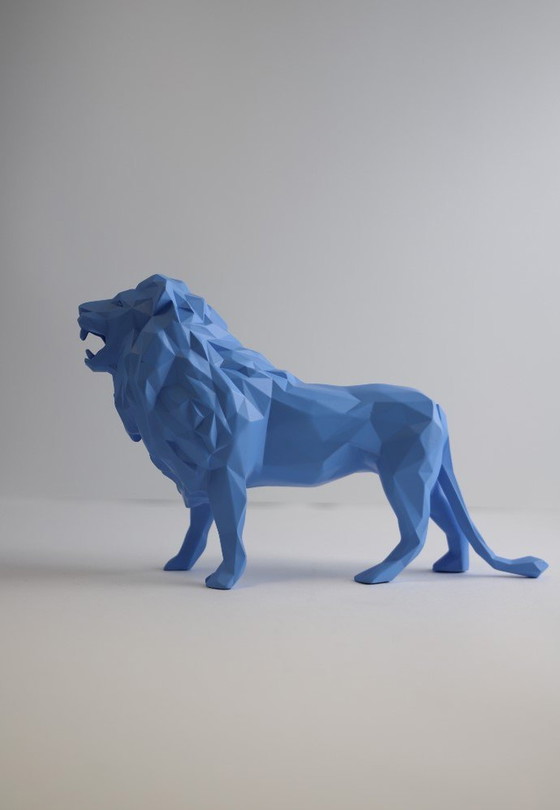 Image 1 of Richard Orlinski Lion Spirit Matt Blue