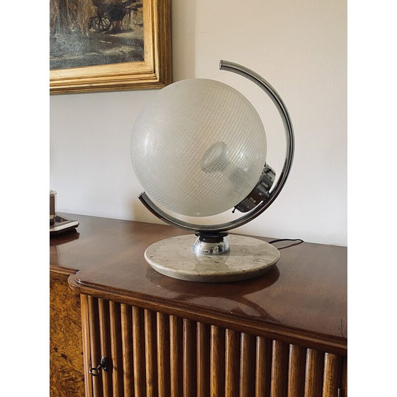 Image 1 of Spherical vintage Murano glass table lamp for Mazzega, Italy 1970
