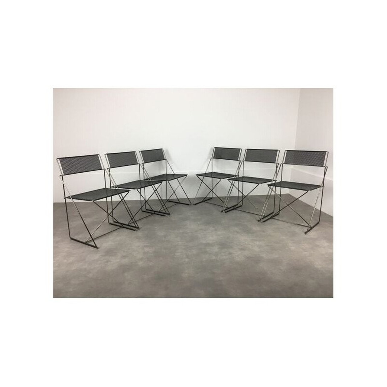 Set of 6 vintage X-Line chairs by Niels Jorgen for Magis, Italy