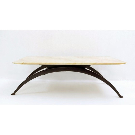 Image 1 of Vintage coffee table with arched legs and marble top