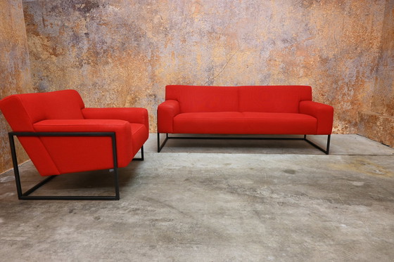 Image 1 of Red Fabric Leolux Adartne Design Sofa