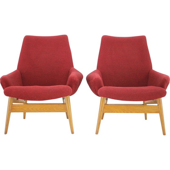Image 1 of Pair of vintage lounge chairs by Miroslav Navratil, Czechoslovakia 1960s